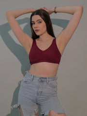 S310 Cotton Seamless Shaper Bra maroon