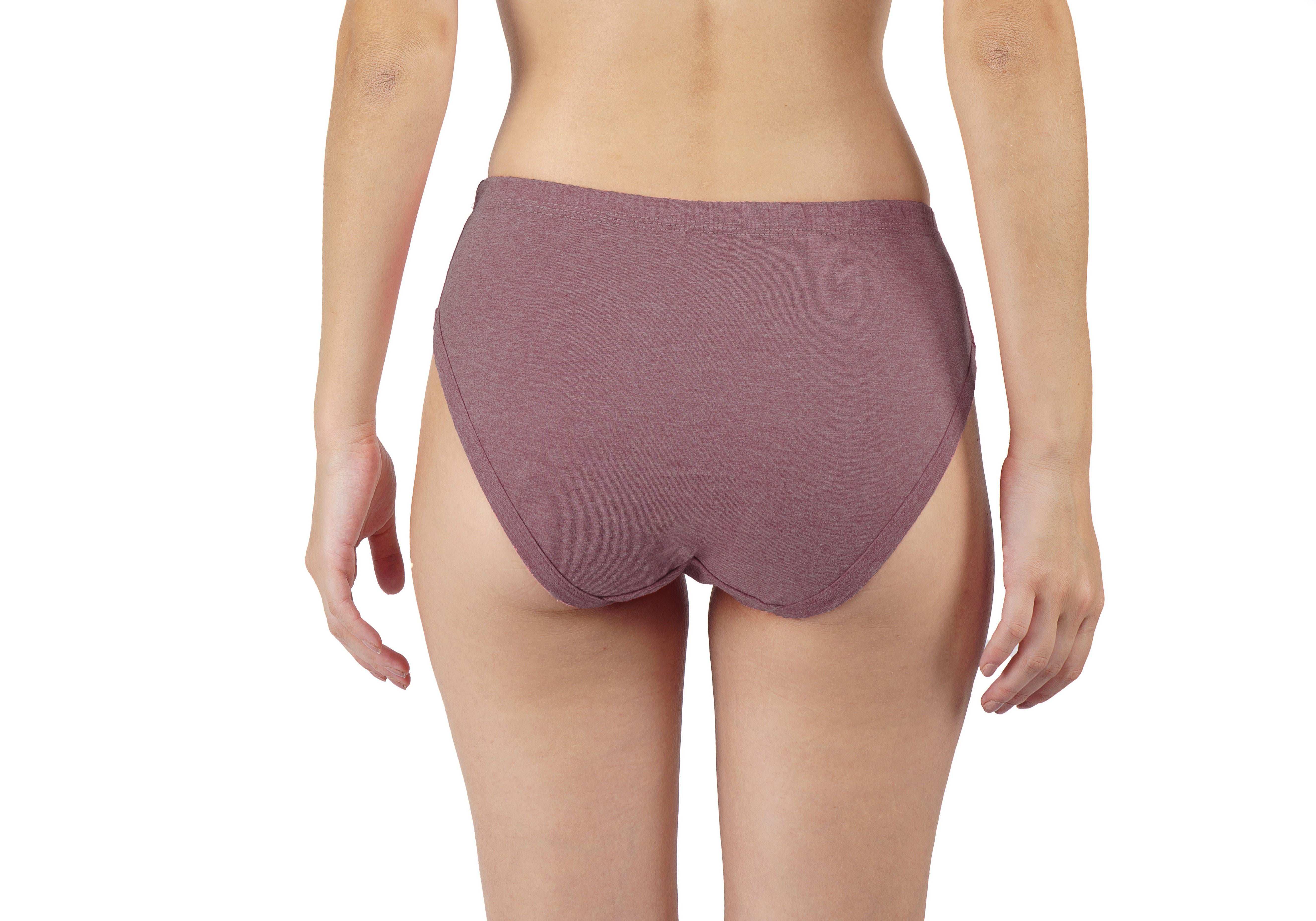 Cotton Melange Mid-Waist Panties Raddish Colour