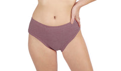 Cotton Melange Mid-Waist Panties Raddish Colour