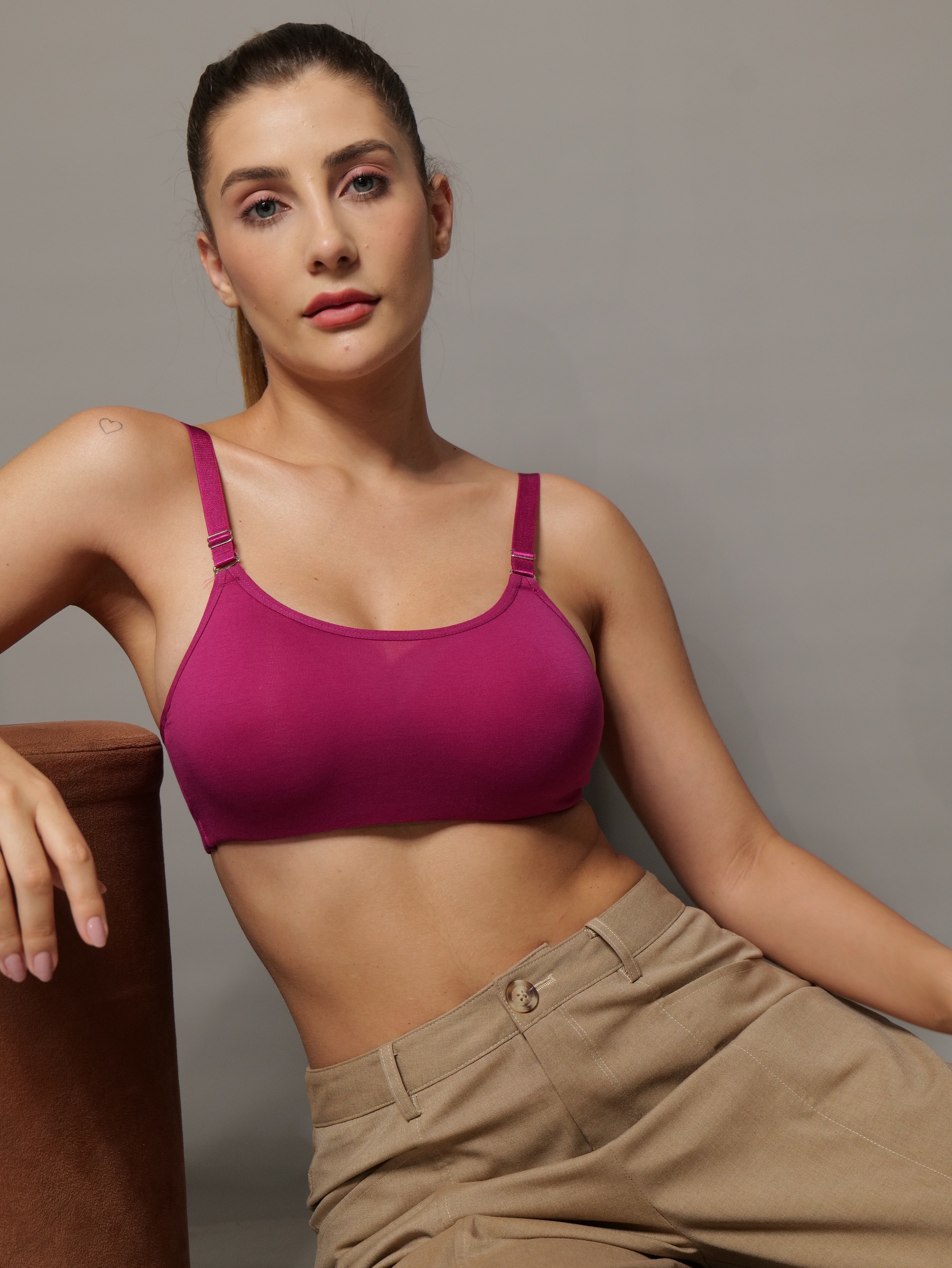 Cami Everyday Padded Bra in Raspberry Colour