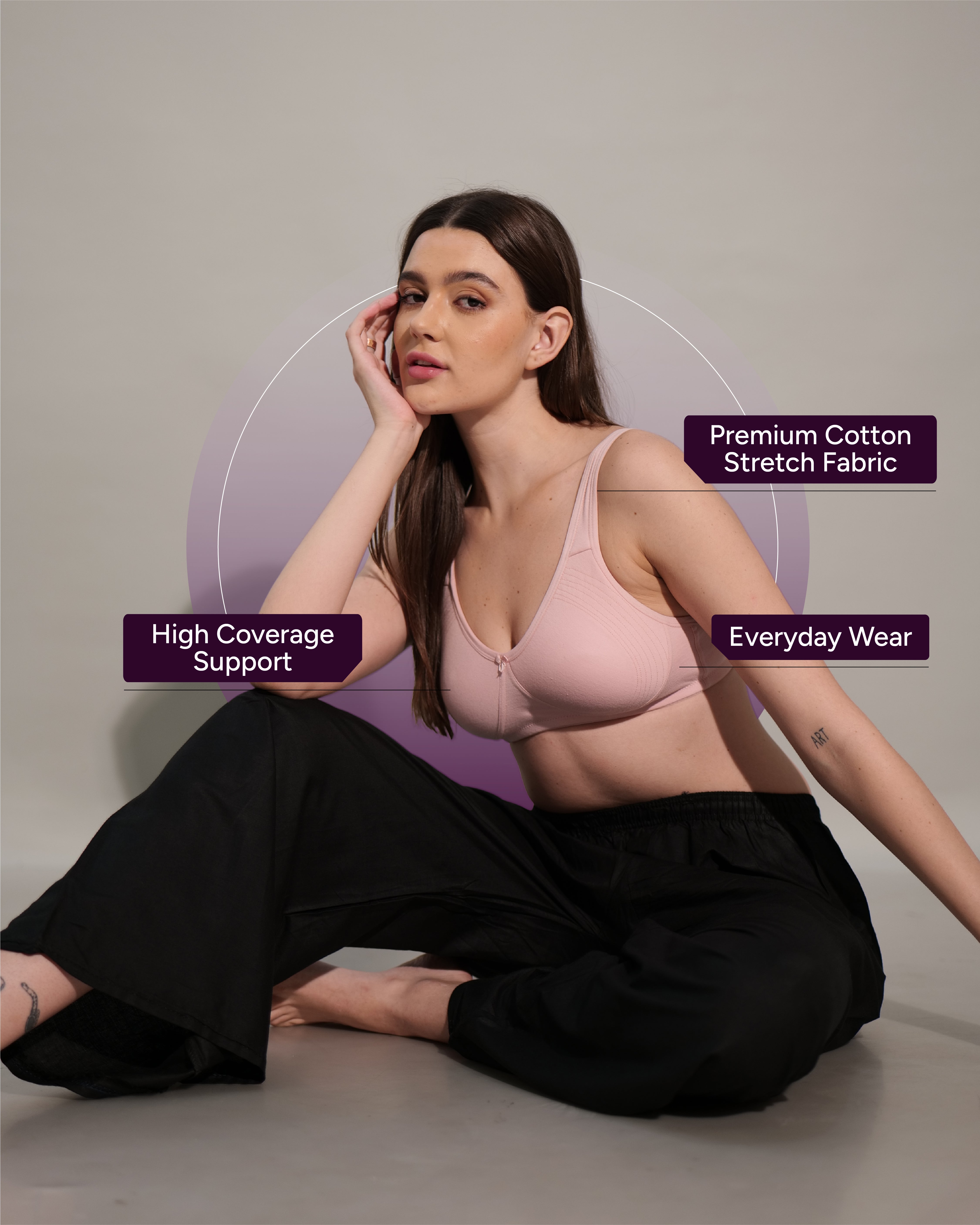 S310 Cotton Seamless Shaper Bra Blush