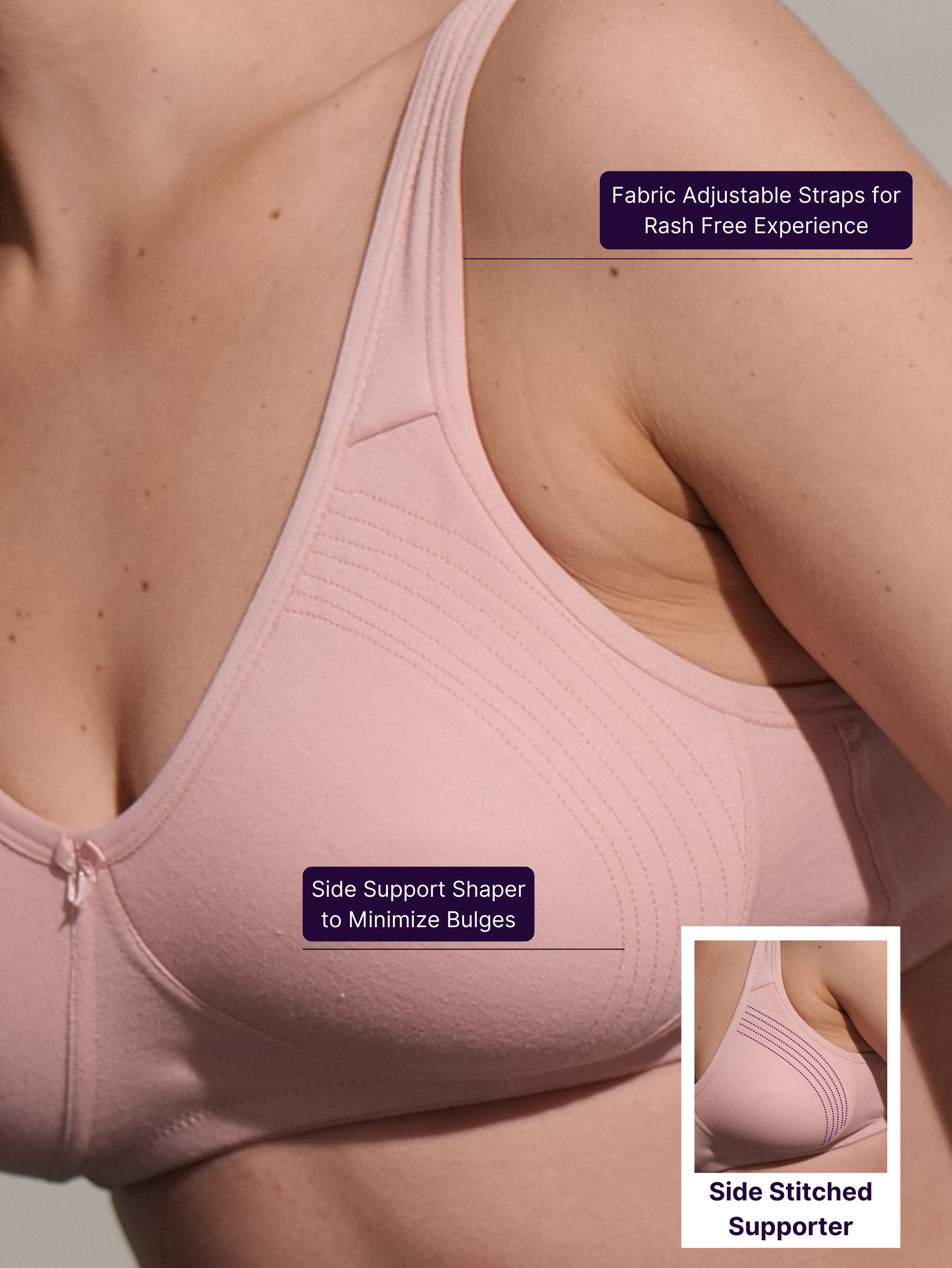S310 Cotton Seamless Shaper Bra Blush