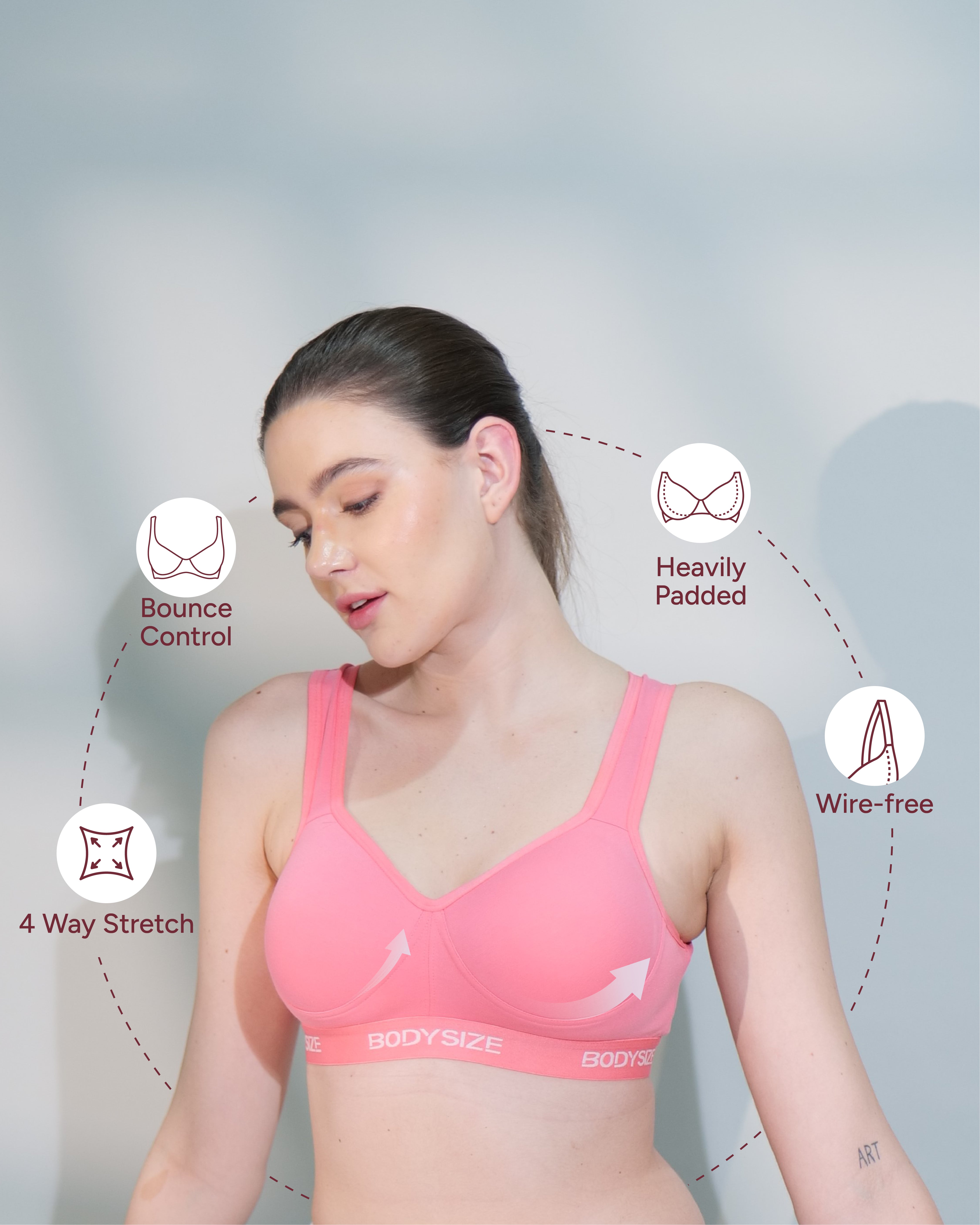 Pink SF28 High Impact Padded Sports Bra