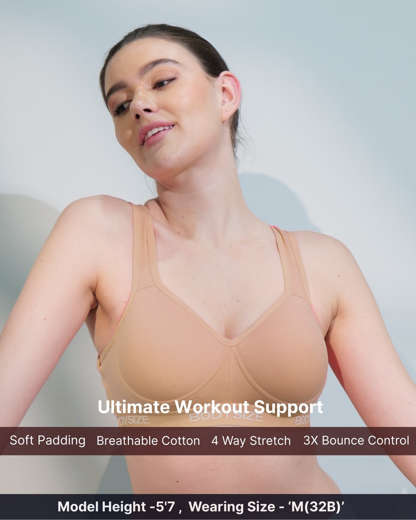 SF28 High Impact Padded Sports Skin Colour Bra