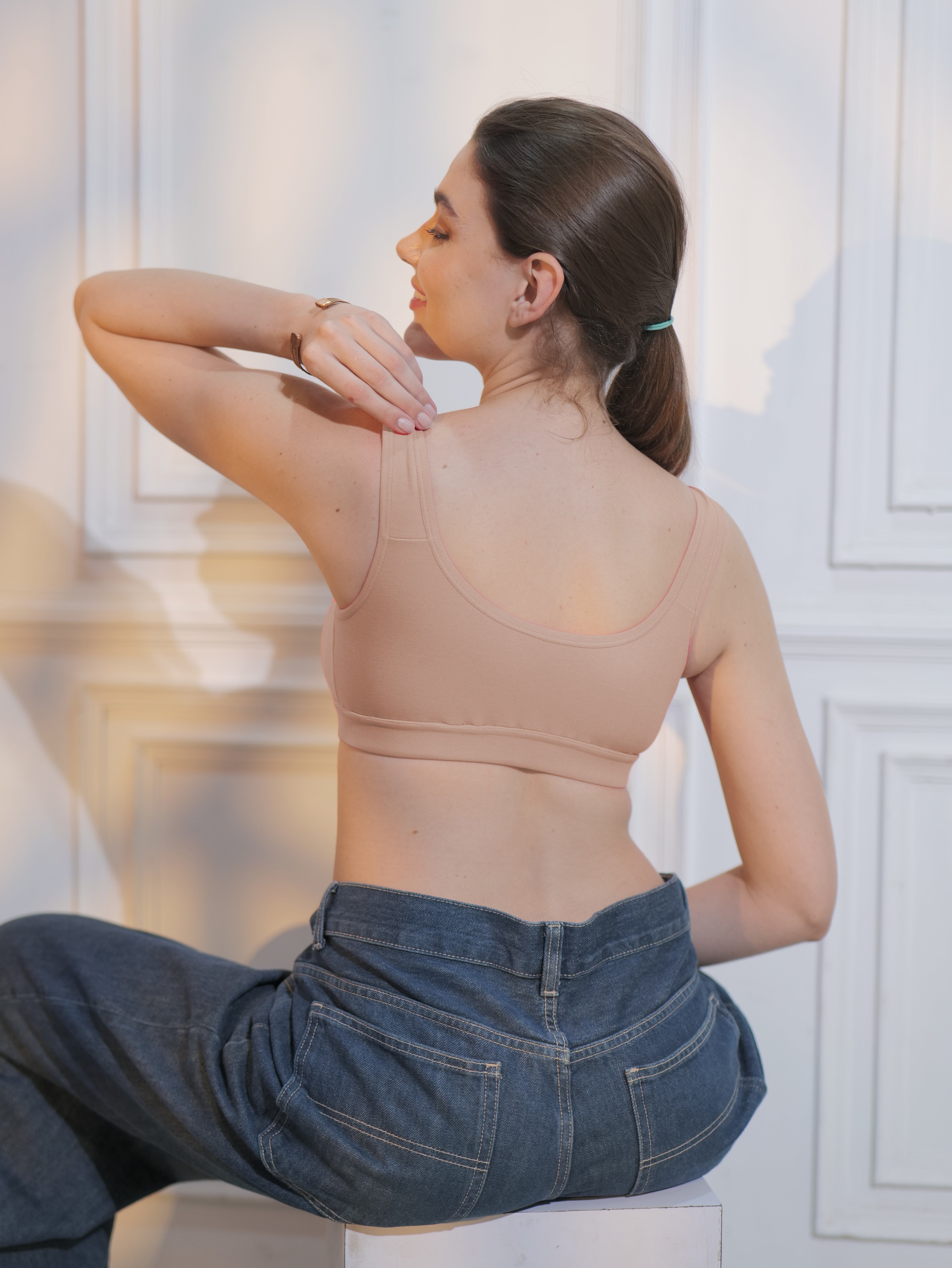 Front Open Active Sports Cotton Spandex Bra skin