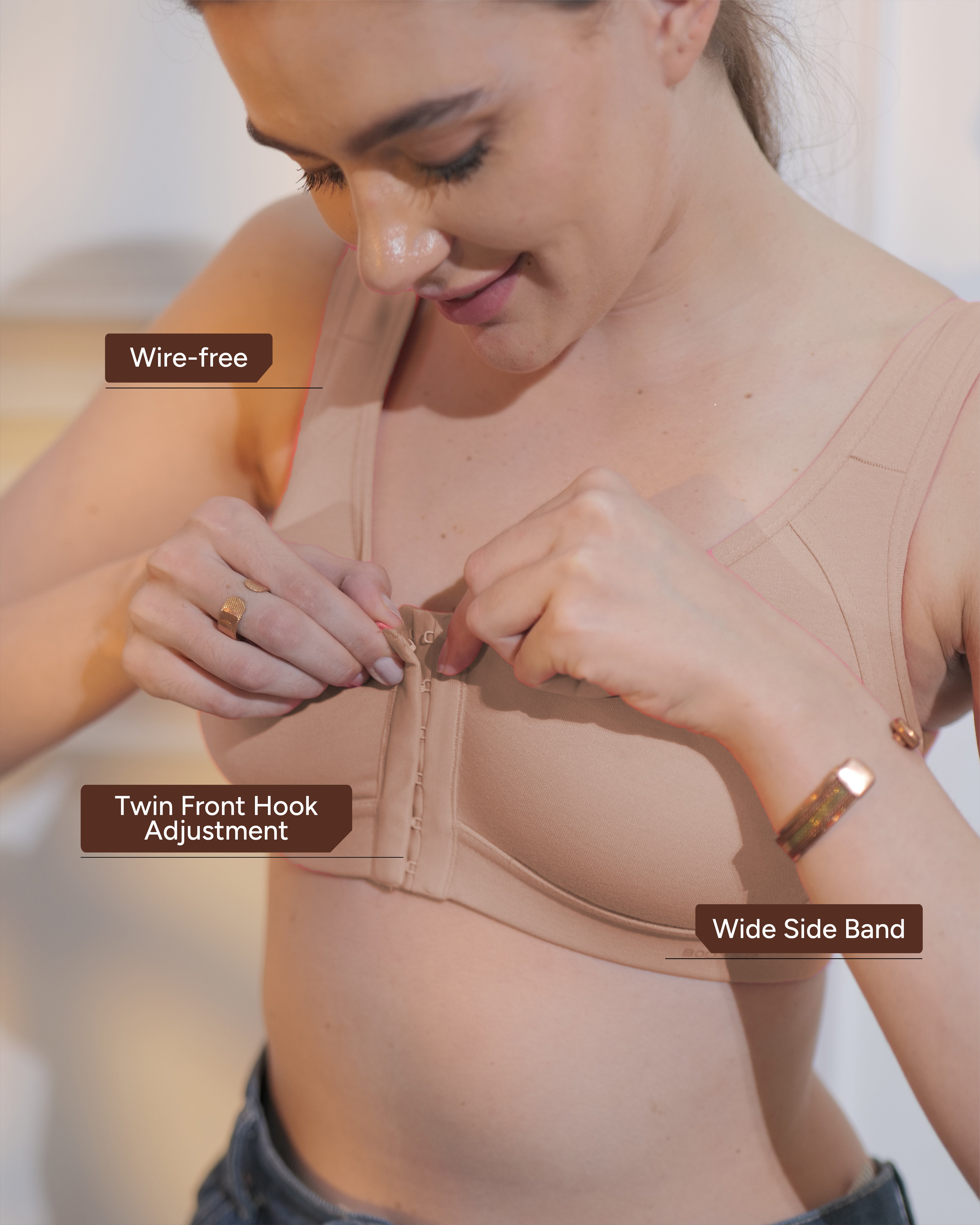 Front Open Active Sports Cotton Spandex Bra skin