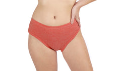 Cotton Melange Mid-Waist Panties Orange Colour