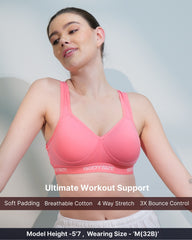 SF28 High Impact Padded Sports Pink Colour Bra