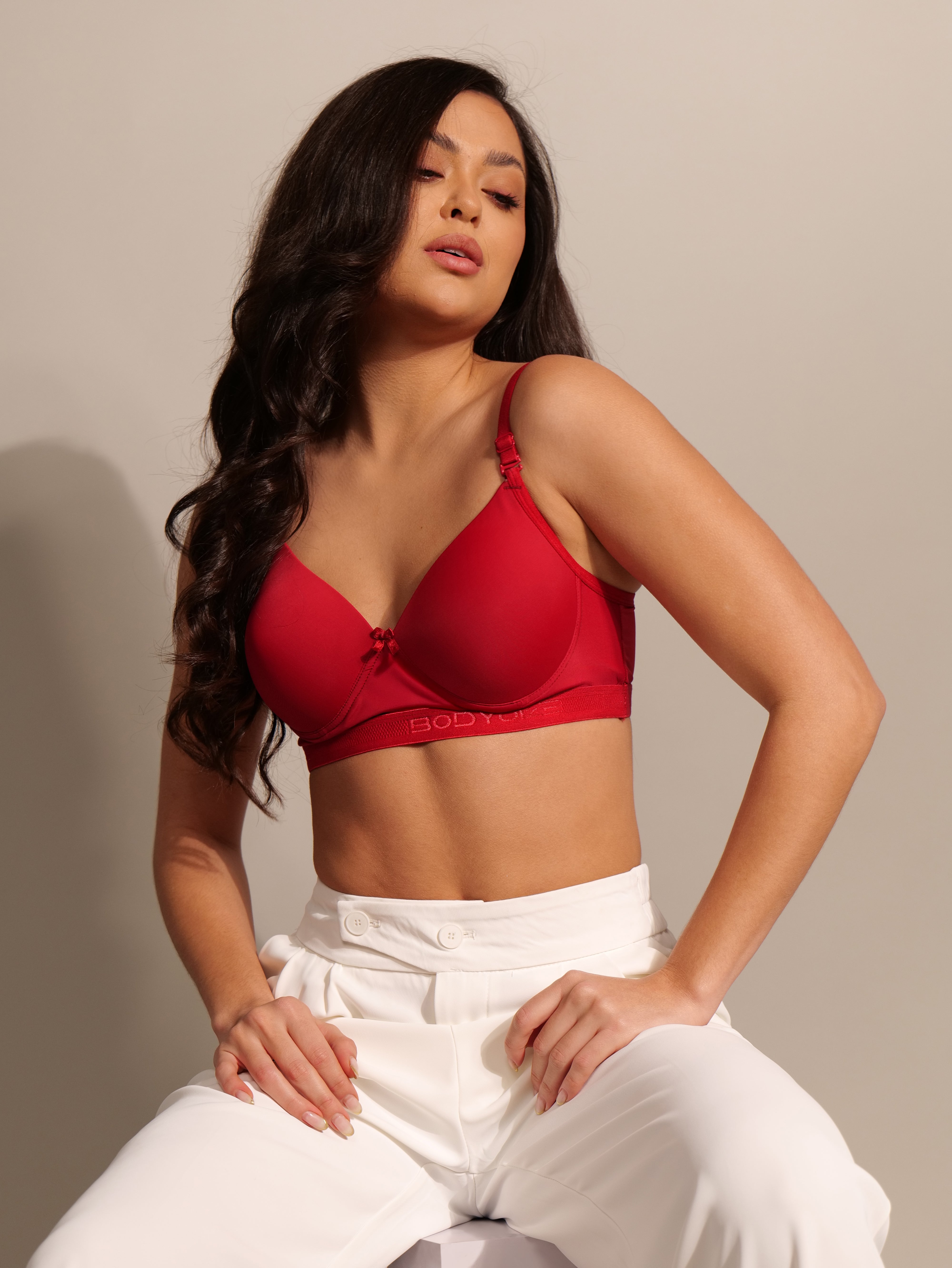 SF32 Padded Sports Slip-On Bra Marron Colour