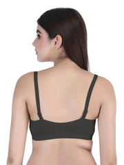 Front Open Padded T-shirt Bra full cup black