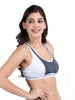 Grey Color Styled Sports Bra