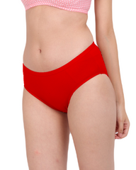 AN40 Cotton Lycra Mid-Waist Hipster Panty red