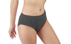 Cotton Melange Mid-Waist Panties Grey Colour