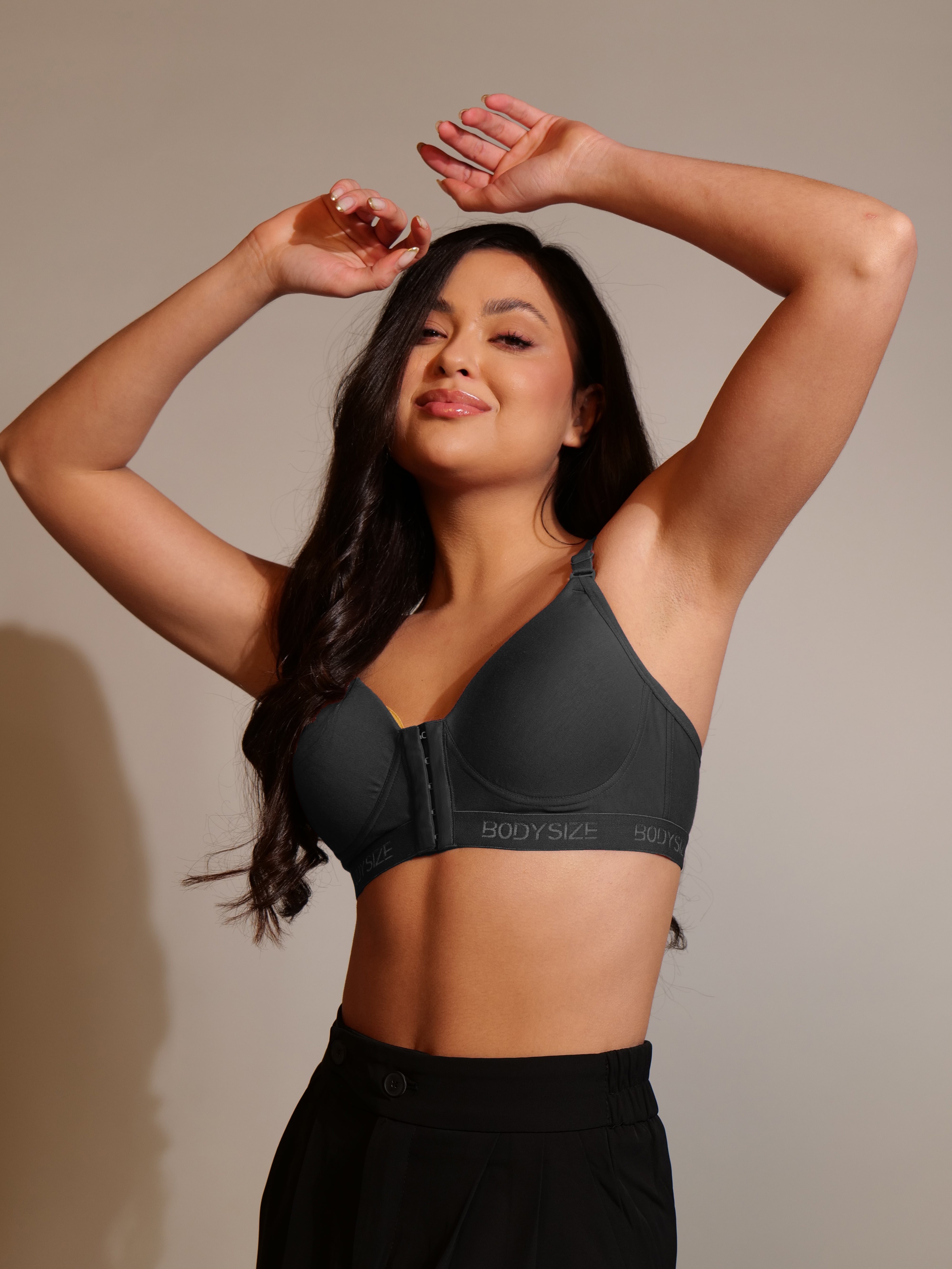 Front Open Padded T-shirt Bra (Full Cup) Black Colour