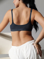 Front Open Seemless Every Day Bra Black Colour