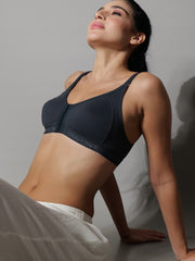 Front Open Seemless Every Day Bra Black Colour