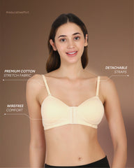 Front Open Padded T-shirt Bra Skin Colour