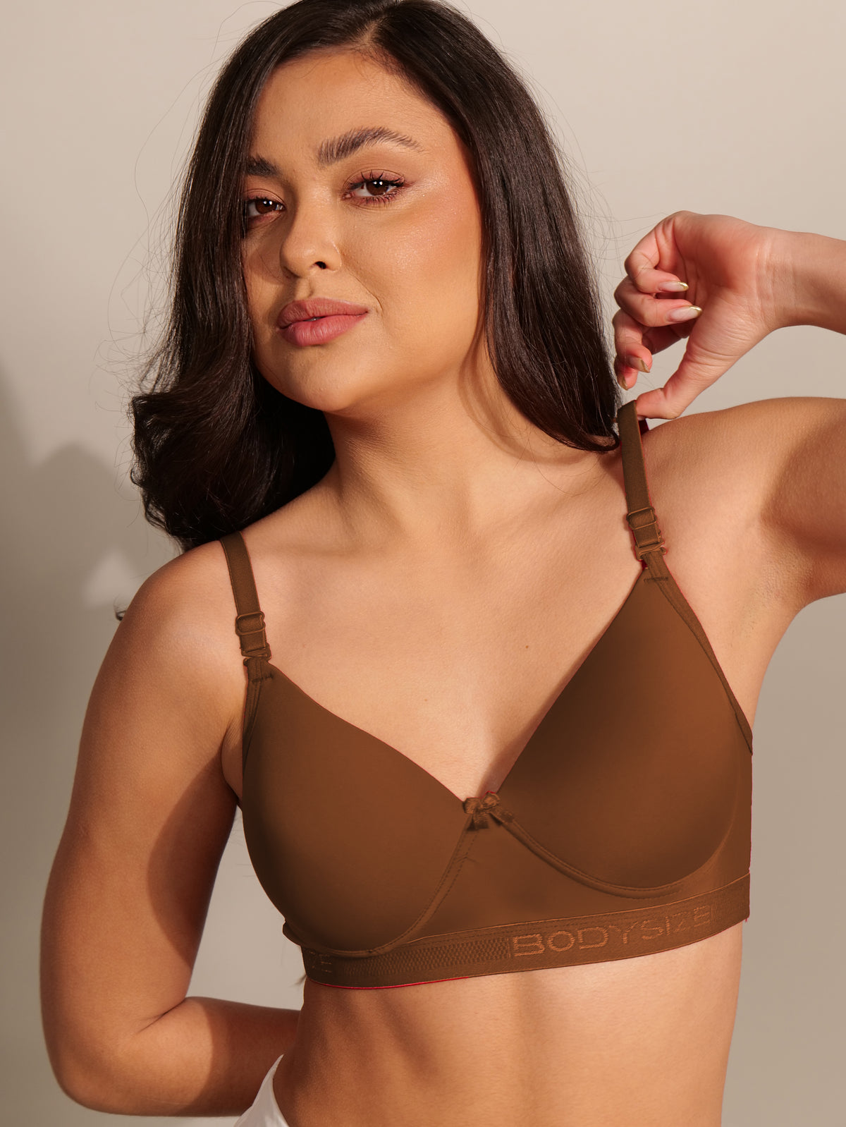 SF32 Padded Sports Slip-On Bra Brown Colour
