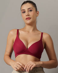 Curvy Padded Bra Maroon Colour