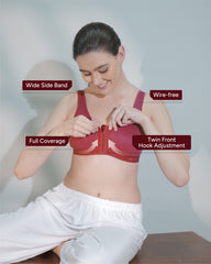 Front Open Sports Cotton Bra maroon