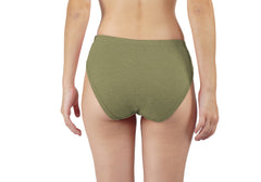 Cotton Melange Mid-Waist Panties Green Colour