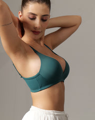 Curvy Padded Bra Green Colour