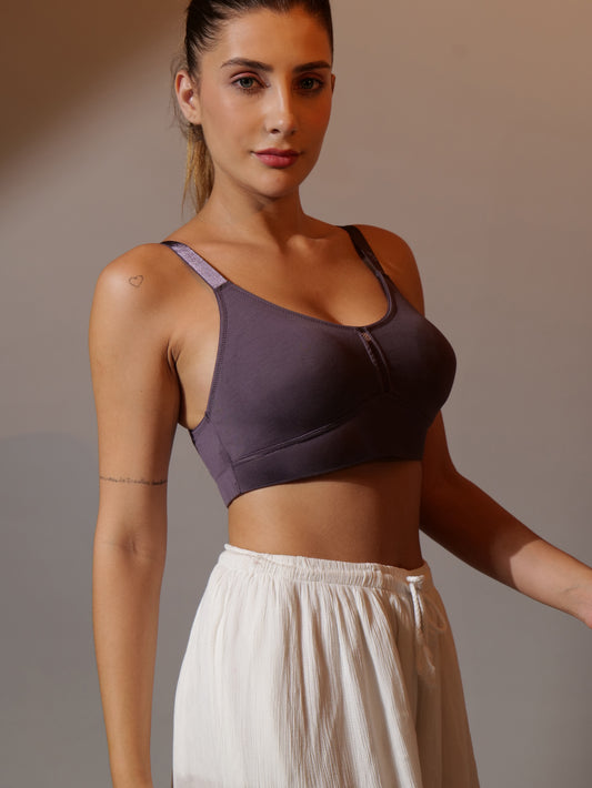 Breeze Everyday Slip-On Grey Colour Bra