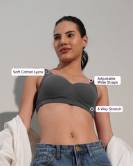 SF29 Designer Padded Cotton Grey Colour Bra