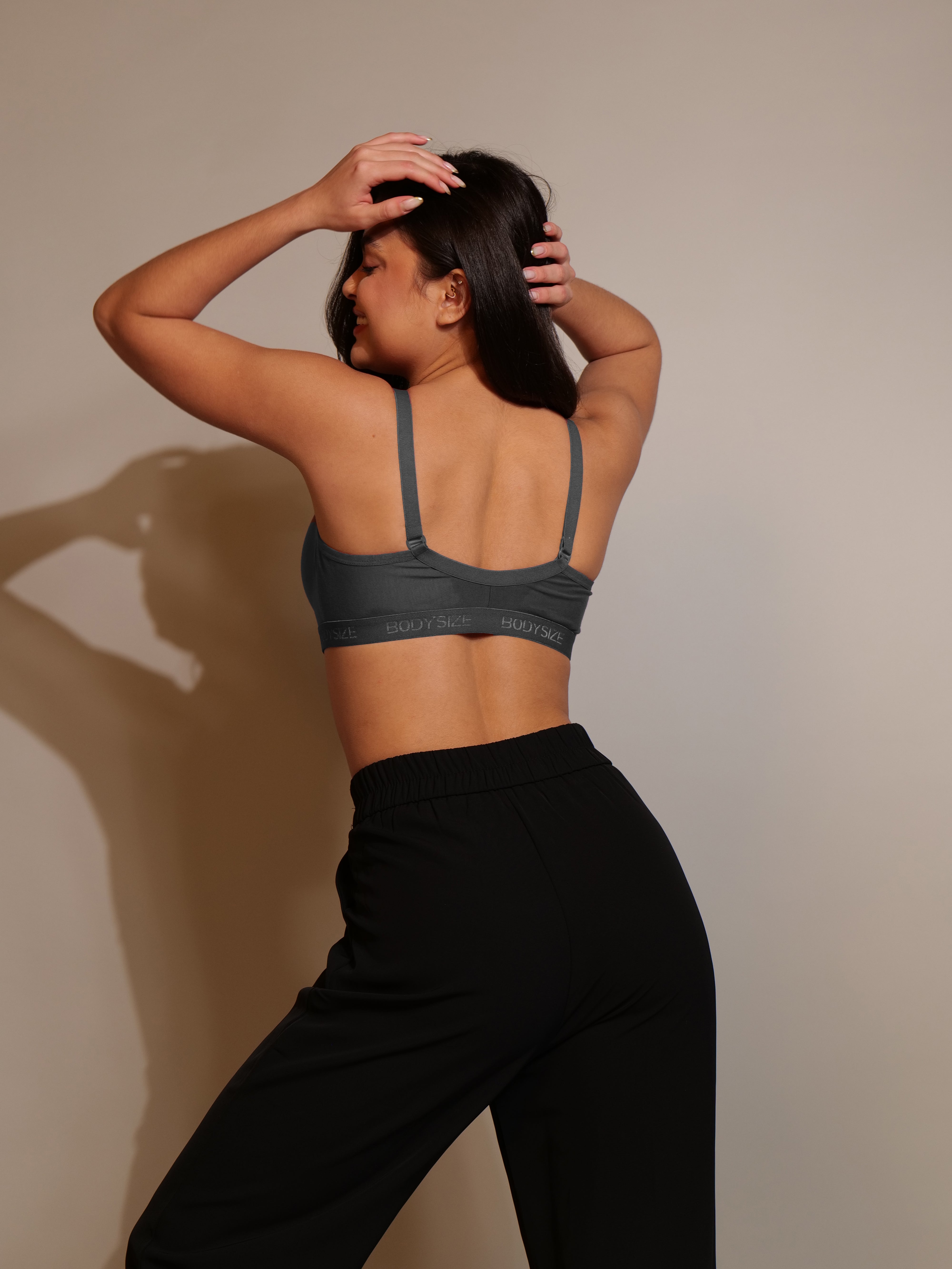 Front Open Padded T-shirt Bra (Full Cup) Grey Colour