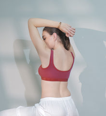 Front Open Sports Cotton Bra maroon