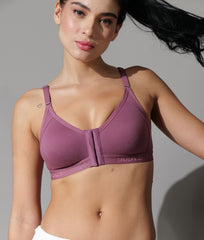 Front Open Seemless Every Day Bra Mulberry Colour