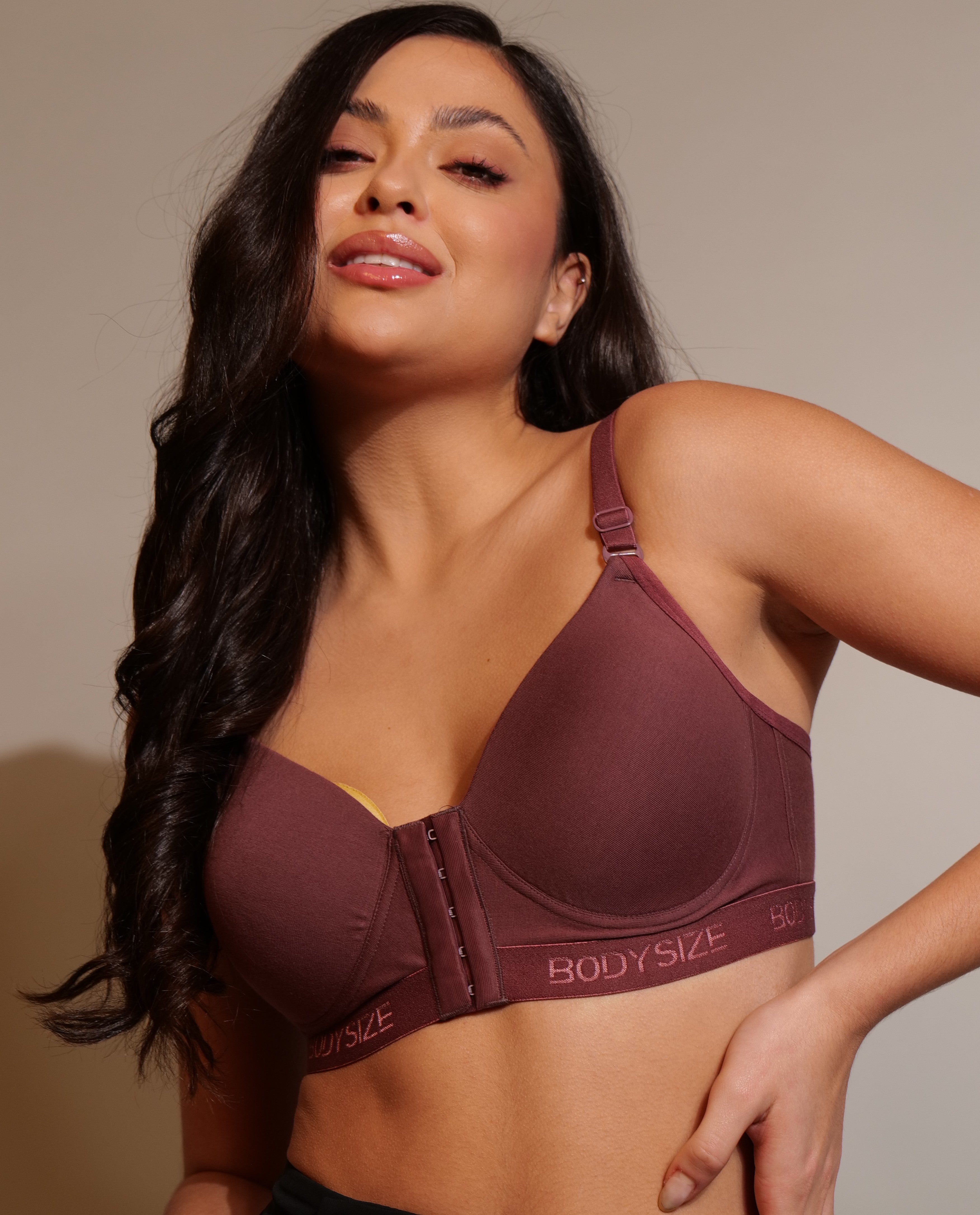 Front Open Padded T-shirt Bra (Full Cup) Mulberry Colour