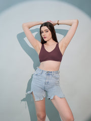 S310 Cotton Seamless Shaper Bra mulberry