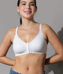 Front Open Seemless Every Day Bra White Colour
