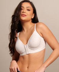 Front Open Padded T-shirt Bra (Full Cup) White Colour
