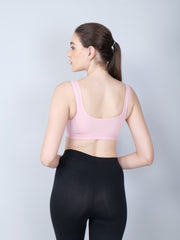 Front Open Sports Cotton Bra blush