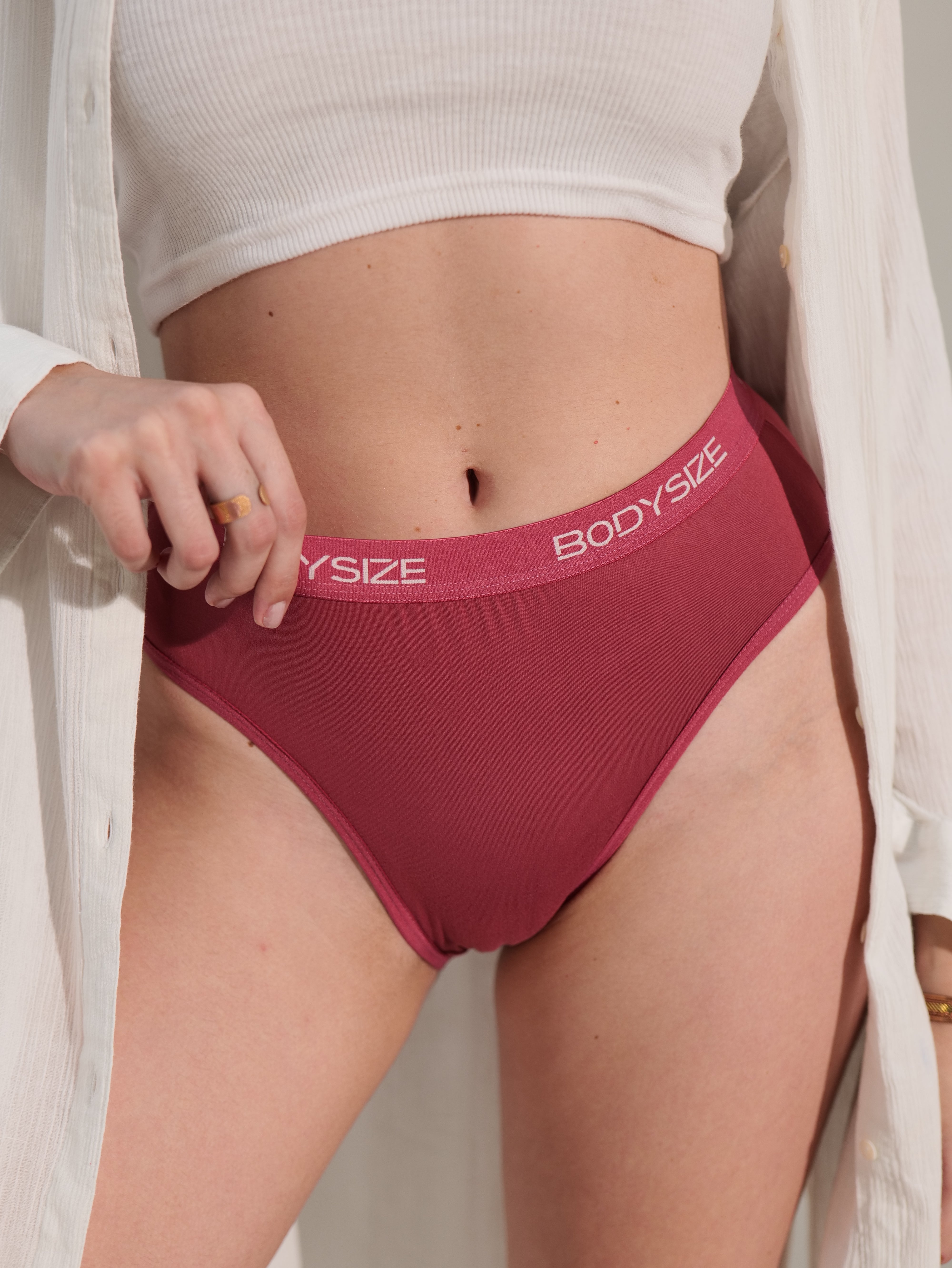 AN37 Lycra Mid-Waist Hipster Panties raddish