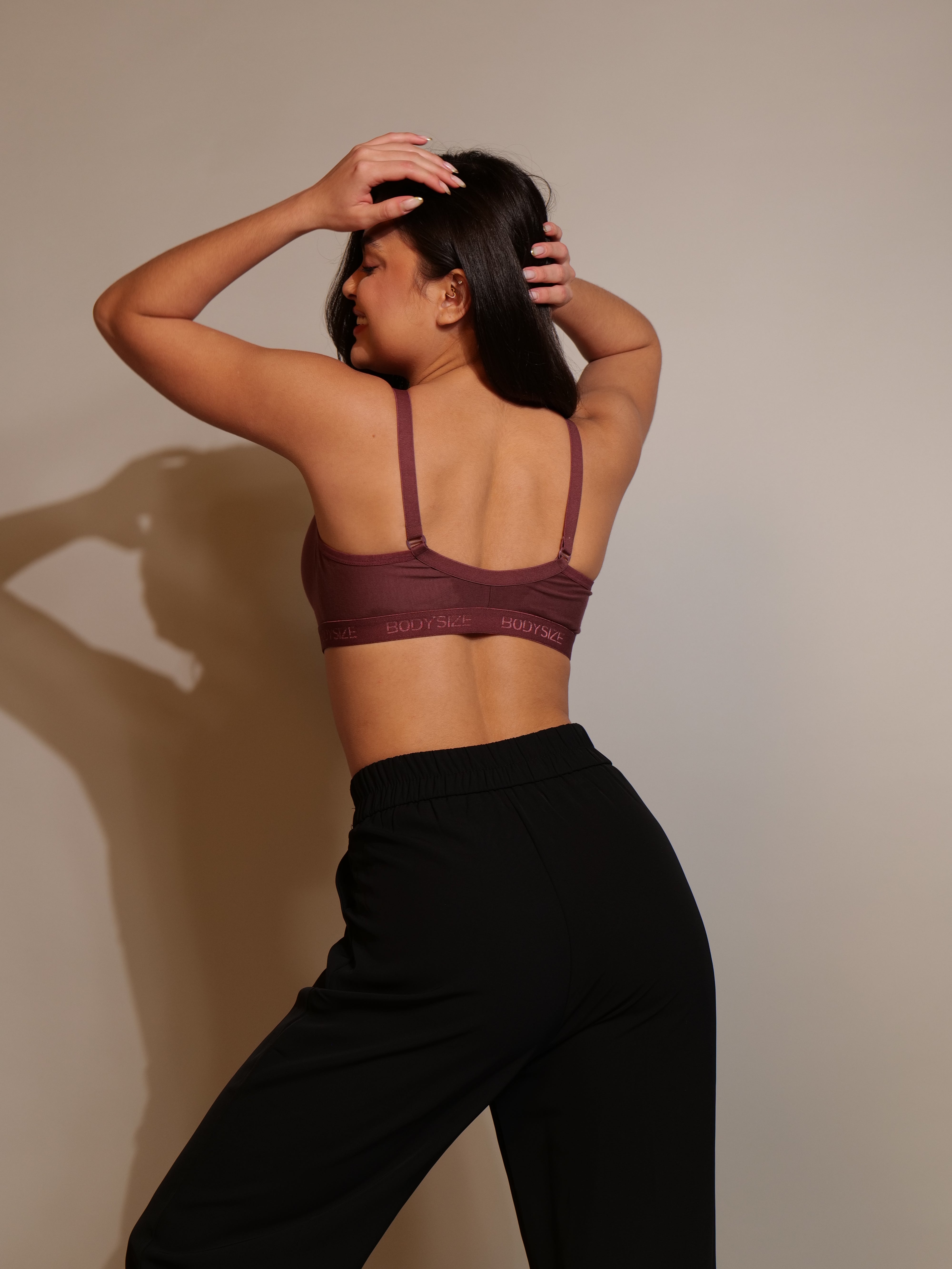 Front Open Padded T-shirt Bra (Full Cup) Mulberry Colour