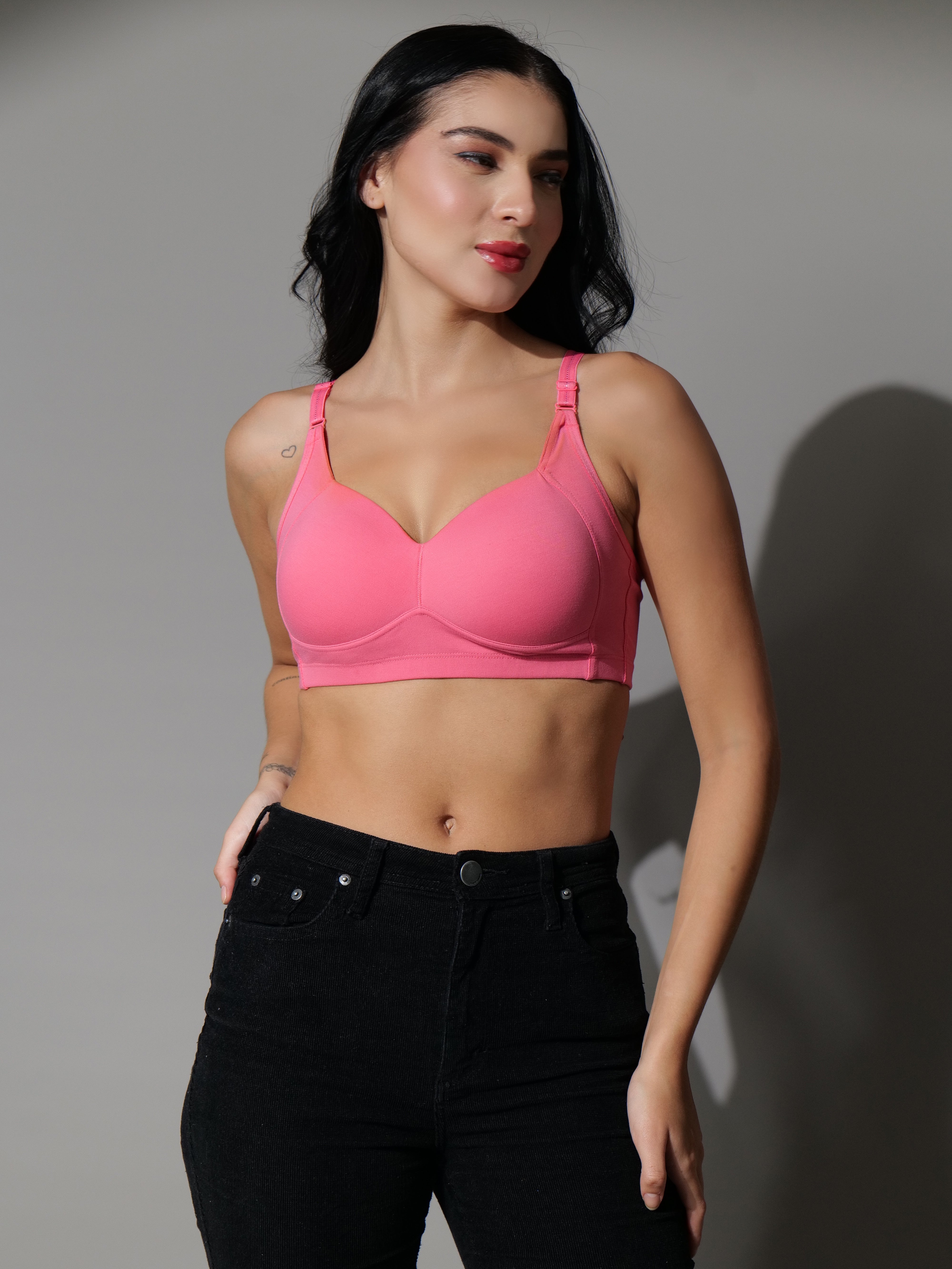 SF29 Designer Padded Cotton Pink Colour Bra