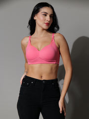 SF29 Designer Padded Cotton Pink Colour Bra