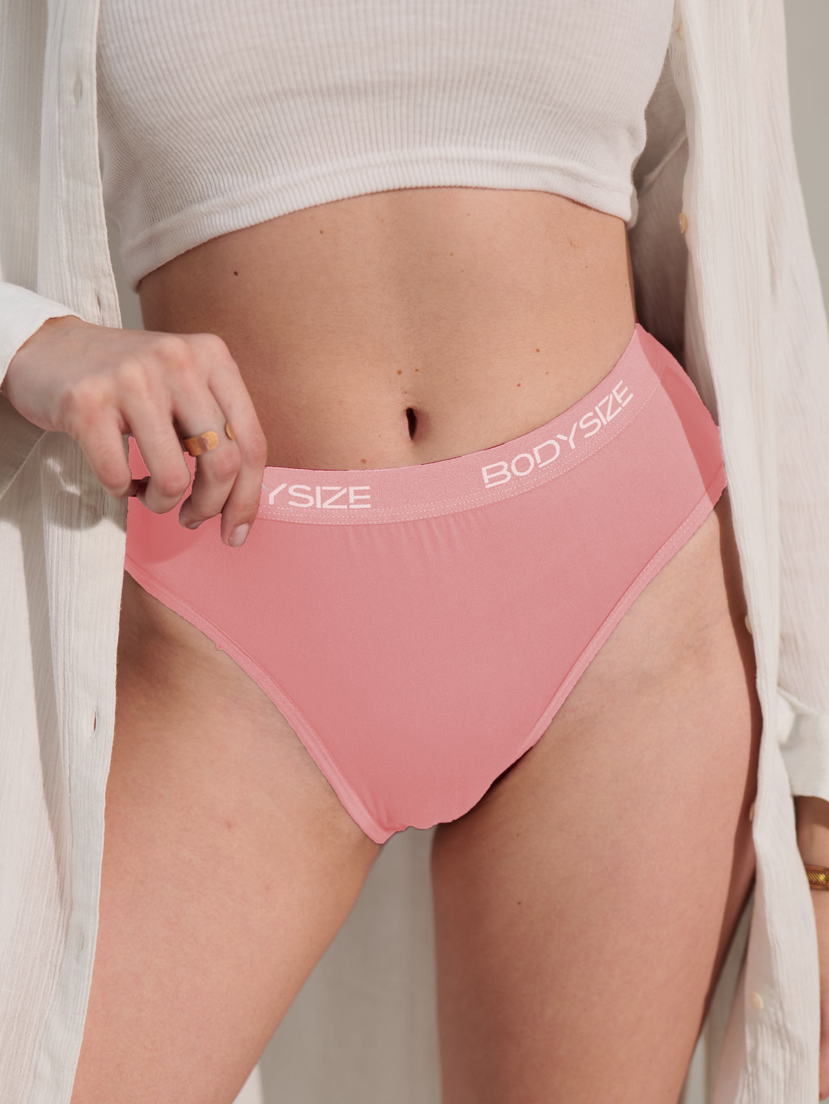 AN37 Lycra Mid-Waist Hipster Panties pink