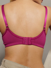 Ela Balconette Demi Cup Padded Bra Raspberry Colour