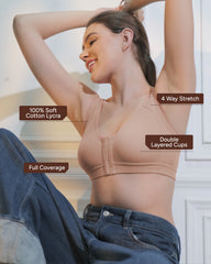 Front Open Active Sports Cotton Spandex Bra skin