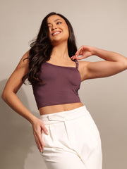 Blizz Camisole Nylon Padded Crop Top (Built-in Bra)