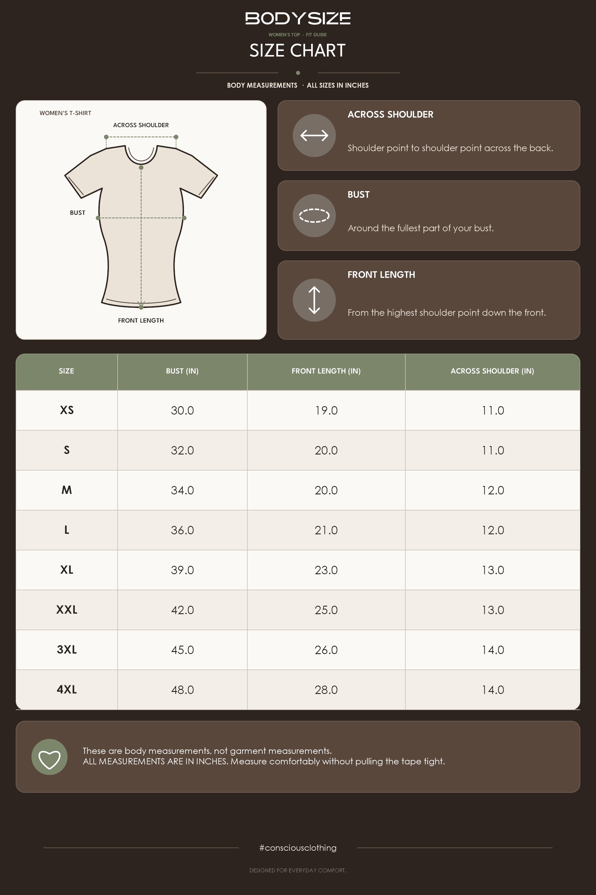 Blizz Padded Top - Size chart - Tops Size Chart.jpg