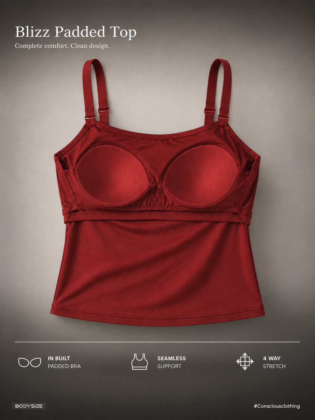 Blizz Padded Top - Maroon - 03