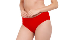 AN40 Cotton Lycra Mid-Waist Hipster Panty red